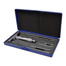 0-6" Depth Gauge Depth Micrometer 4" BASE ROUND HEAD MEASURING RODS GRAD .001"