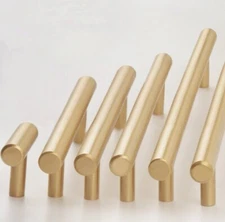 MFYS Brushed Brass Cabinet Handles Pulls T Bar Pull Dresser Knobs Drawer Pulls