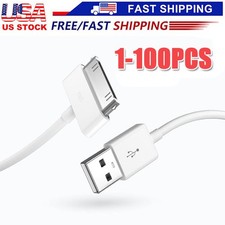 100Pack 30 pin USB Charging DataSync Cable Cord for iPad 1/2/3 iPod Nano 1-6 LOT