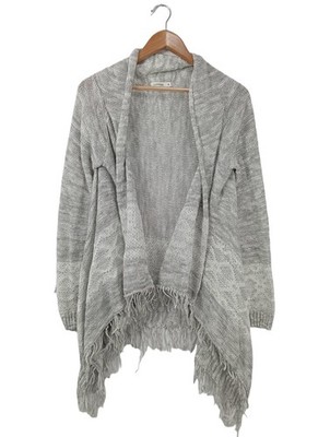 LCW Cardigan Damen Jacke Gr. DE 38 hellgrau-weiß Casual-Look