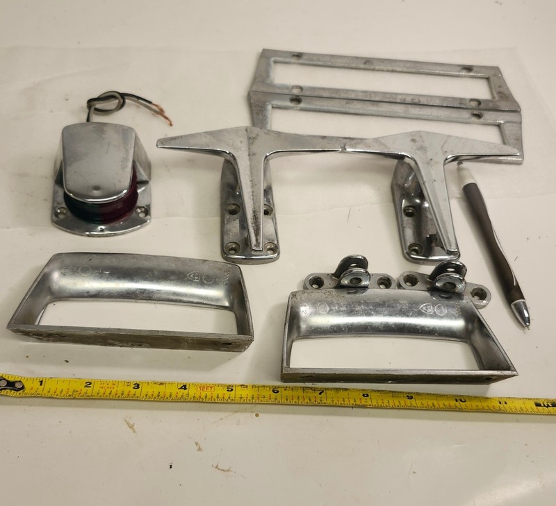 Lot Of Vintage Boat Parts Cleats Handles Bow Light And More Look