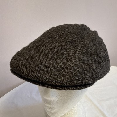 John Lewis Moon Tweed dunkelbraun Flatcap Peaky Blinder Style Mütze. Größe S/M