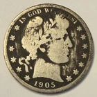 1905-P Barber Half Dollar  - Dark toned scratches and damage