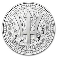 2026 Barbados 1 oz Silver Trident BU 73.53 per troy oz