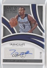 2021-22 Panini Immaculate Past and Present Signatures 21/49 Tony Allen Auto 6ns