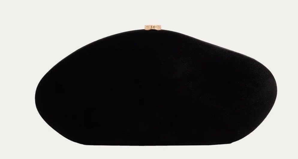 Cult Gaia Caldera Velvety Sculptural Black Clutch NWT $598