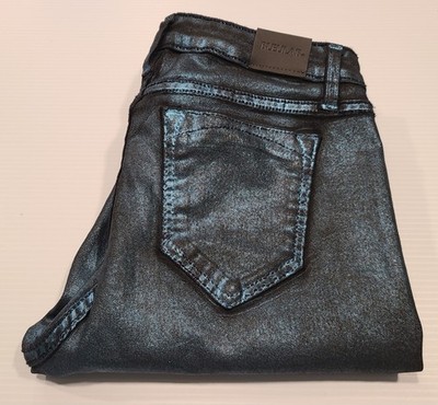 BLUELAB Womens Reversible Jeans/ Pants/Metallic Blue/ Navy Sz 29 (26'' X 30.5'')