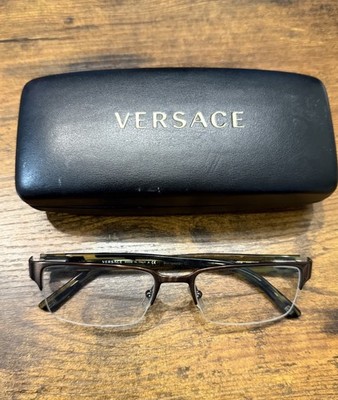 Vintage Versace Green Tortoise Half Rim Glasses Italy Mod 1184 1320 53018 140