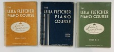 Set Of 3; 1950  s Leila Fletcher Piano Course Books 3, 4  6: Orange, Green, Blue