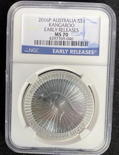 2016P Australia NGC MS70 S$1 Silver Kangaroo Early Release