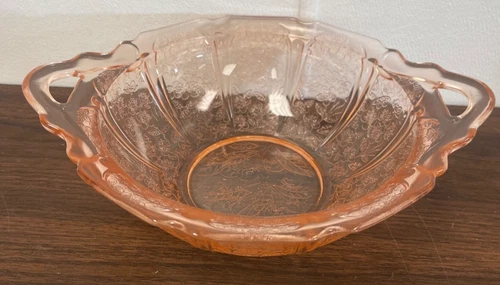 Jeannette Pink Cherry Blossom 9" Round 2-Handled Bowl set of 2