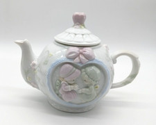 1993 Precious Moments Teapot 2 Girls Friendship Figural 3D Vintage