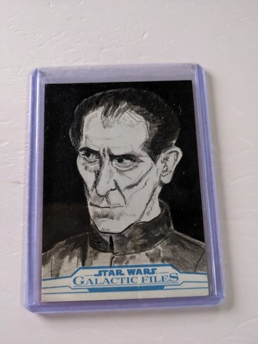 2018 Topps Star Wars Galactic Files Wilhuff Tarkin 1/1  Sketch By Kallan Archer - Picture 1 of 2