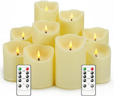 Flameless Candles with Remote, Battery Operated Flickering Flameless Candles, LE