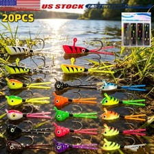Ice Fishing Jigs 20pcs Winter Fishing Lures Kit for Walleye Crappie Panfish Pike