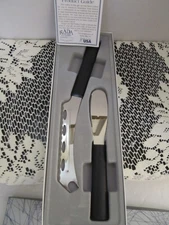 RADA CUTLERY G239 GIFT SET BLACK HANDLE ~ PARTY SPREADER & CHEESE KNIFE ~ NIB !