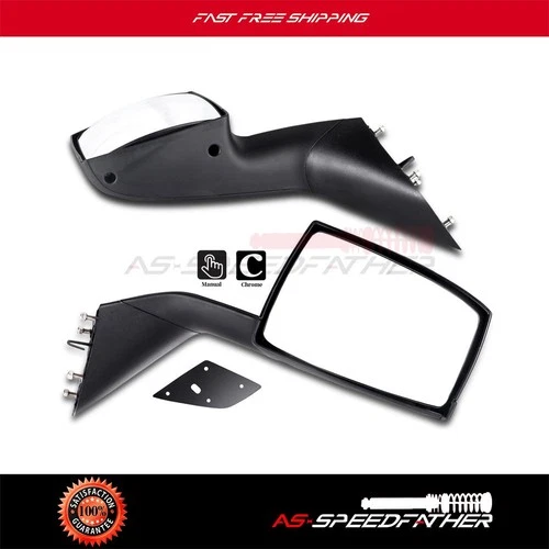 For 04-2016 VOLVO VNL LH+RH Side Black 82361058,82361050 HOOD Manual Mirrors