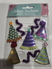 Jolee's Boutique 3D Stickers PARTY HATS Birthday Theme NEW