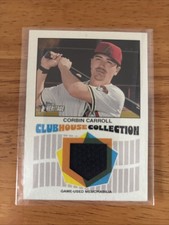 2026 Topps Heritage Clubhouse Relic Corbin Carroll Game Used Black Patch