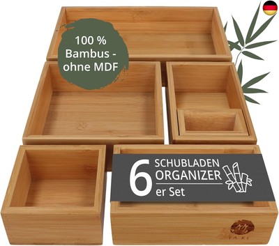 TAKE 6-teiliges Schubladen Organizer aus 100% Natur Bambus - Boxen in  vers. | eBay.de