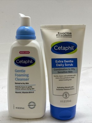 2PK Of Cetaphil Gentle Foaming Cleanser & Extra Gentle Daily Scrub (SEE DESC)