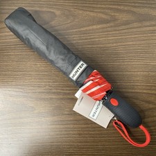 HUNTER Signature Stripe Compact Umbrella BLACK with Red White Stripe NWT