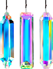 3 Pack Crystal Suncatcher Prism, Window Hanging Rainbow Maker
