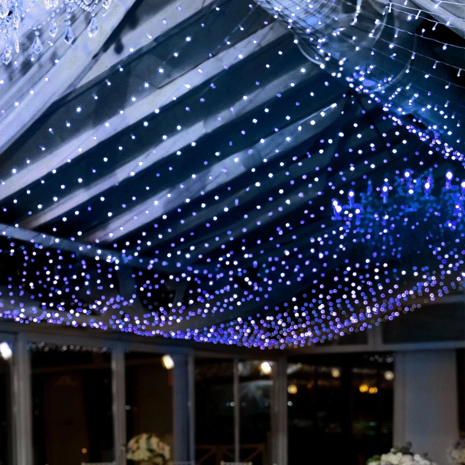 Cadena de luces LED azules para cortinas de 10 pies x 20 pies para fiestas bodas eventos decoraciones Foto 3 de 4