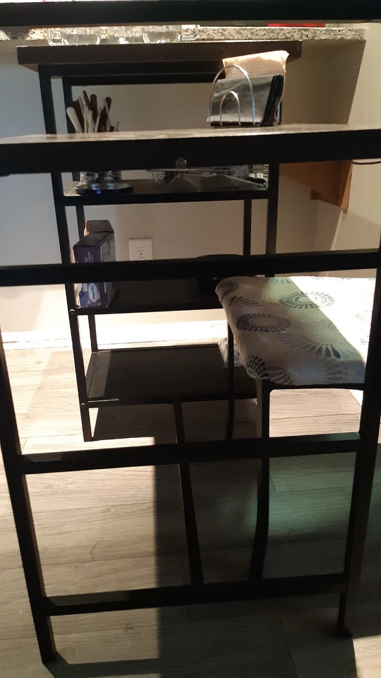 Dining table with storage shelves - Image 3 of 4