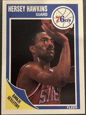 1989-90 Fleer ROOKIE Sensations Hersey Hawkins #117 Philadelphia 76ers Card!