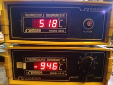Lot of 2 Omega Thermocouple Thermometer MODEL 115KC MODEL 115JC NICE W/CORDS