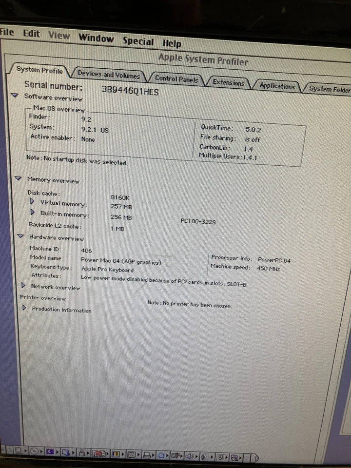 Apple Power Mac G4 M5183 450MHz 256GB RAM 80GB HDD With Pro Keyboard M7803 - Image 4 of 4