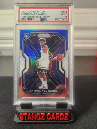 2020 Panini Prizm Anthony Edwards Red White Blue Prizm PSA 9 Rookie
