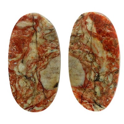 Natural Leopard Skin Jasper Pair 12.7x24.1x3.8 mm Oval Shape Gemstone LS30-07023