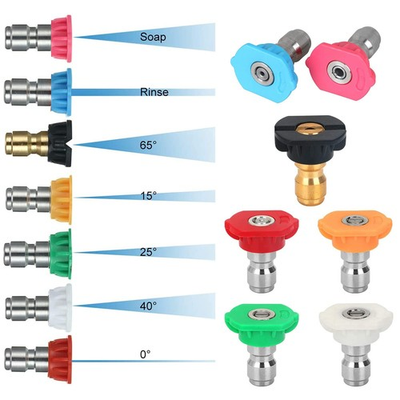 #ad 7 Pack Pressure Washer Spray Nozzle Tips Multiple Degrees 14Inch Quick Connect $7.99