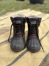 Nautica Danube 13Y Childs Winter Snow Weather Boots Brown w/ Fur