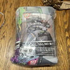 Colorful Monster Jam Full Bed Set - 5-Piece Comforter  Sheet with Trucks