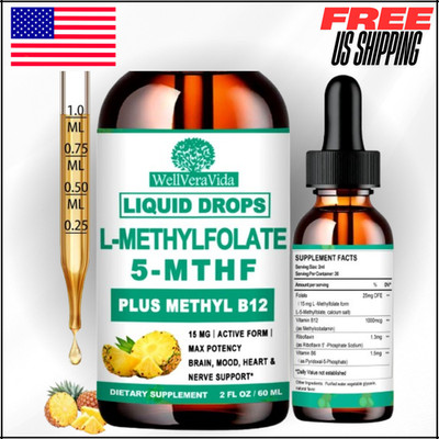 Methylfolate Supplement, L Methyl Folate 15mg Plus Methyl B12 B6 B2 Multivitamin