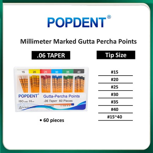 Dental MM Marked Endodontic Gutta Percha Points 15-40 .02/.04/.06 Taper F1-F3 - Picture 6 of 35