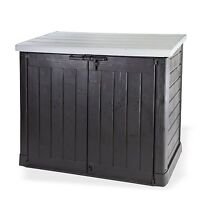 KETER STORE IT OUT MAX XL GREY LID PLASTIC GARDEN SHED WHEELIE BIN STORAGE