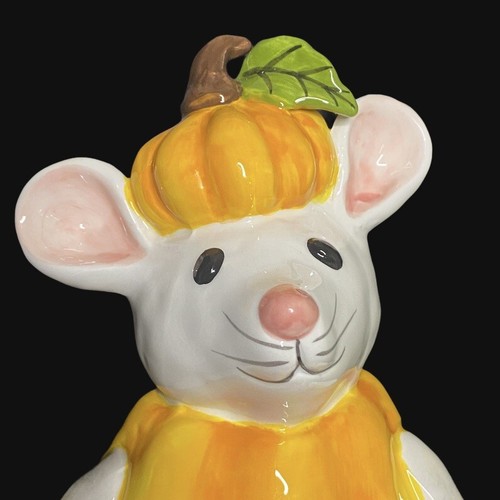 Blue Sky Goldminc Halloween Pumpkin White Mouse Tea Light Candle Holder New - Picture 2 of 7