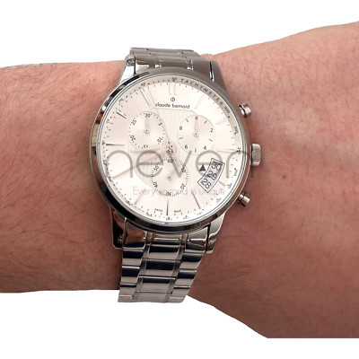 CLAUDE BERNARD -SWISS MADE - DATE -CHRONOGRAPH- 5 ATM - STAINLESS STEEL -  Ø42MM