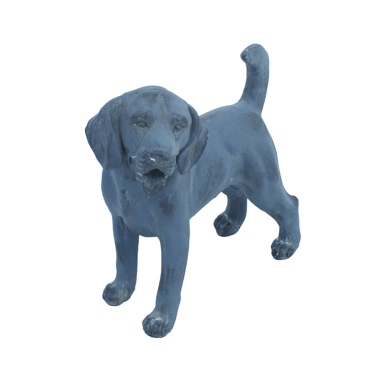 LOVELY ""PUPPY STANDING"" GARDEN ORNAMENT, BLUE IRON EFFECT, YST-103
