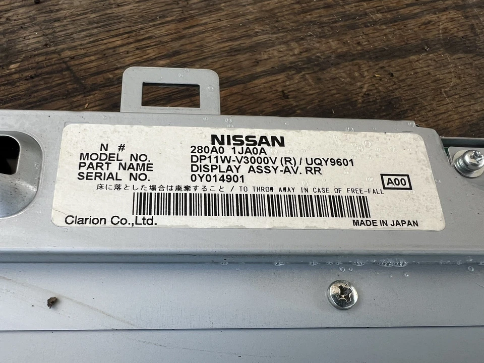 Nissan Quest 2011-2017 Overhead DVD pantalla monitor 11" 280A0-1JA0A OEM Foto 2 de 2