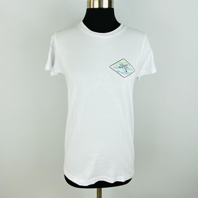 Quiksilver Womens Unisex S Regular Fit Live & Die On The Beach White T-Shirt