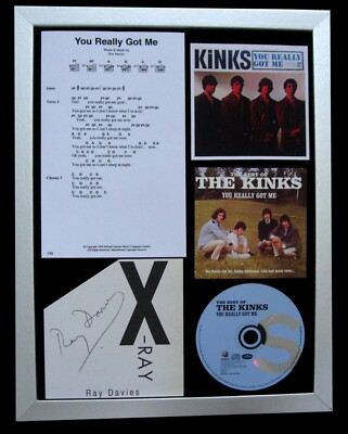 THE KINKS+DAVIES+SIGNIERT+GERAHMT+YOU REALLY GOT ME=100% AUTHENTISCH+SCHNELLER GLOBALER VERSAND