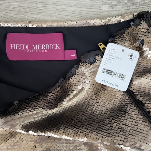 NWT Heidi Merrick Neptune Bronze Sequin High-Waisted Swim Bottom Size L Large - Picture 4 of 5
