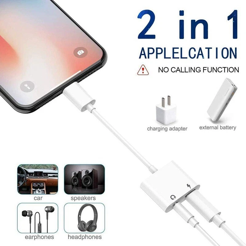 For iPhone 14 13 12 11 Pro to3.5mm AUX Headphone Jack Adapter Audio Splitter lot - Image 3 of 4