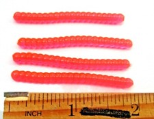 50ct MERTHIOLATE RED 2" TROUT WORMS Finesse Lures CRAPPIE Bream Panfish Baits