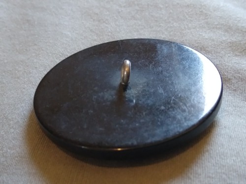 Vintage 1 and 5/8" Carved Black Plastic Button. - Picture 12 of 13